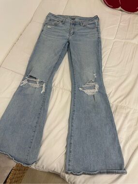 American Eagle Outfitters Light Blue Ripped Boot Cut Jeans - Women's